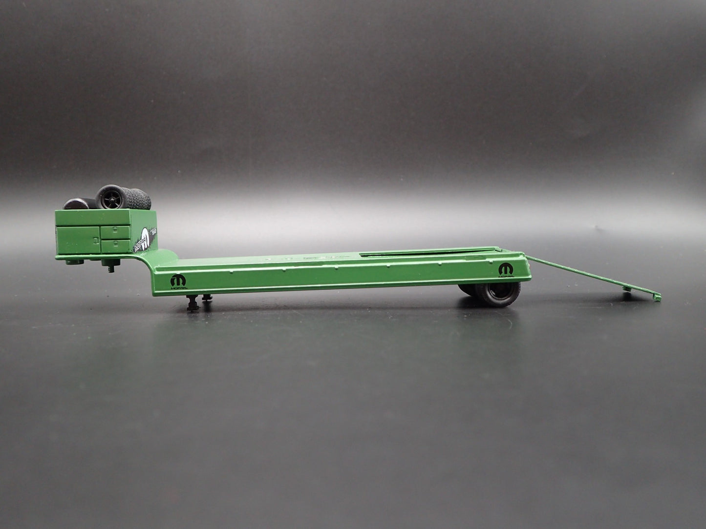 MOPAR FLAT BED HAULER TRAILER  RUBBER TIRES 1/64 SCALE COLLECTIBLE DIORAMA MODEL