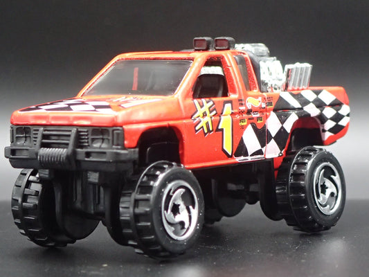 NISSAN HARDBODY 4X4 PICKUP TRUCK RED RARE 1:64 SCALE DIORAMA DIECAST MODEL CAR