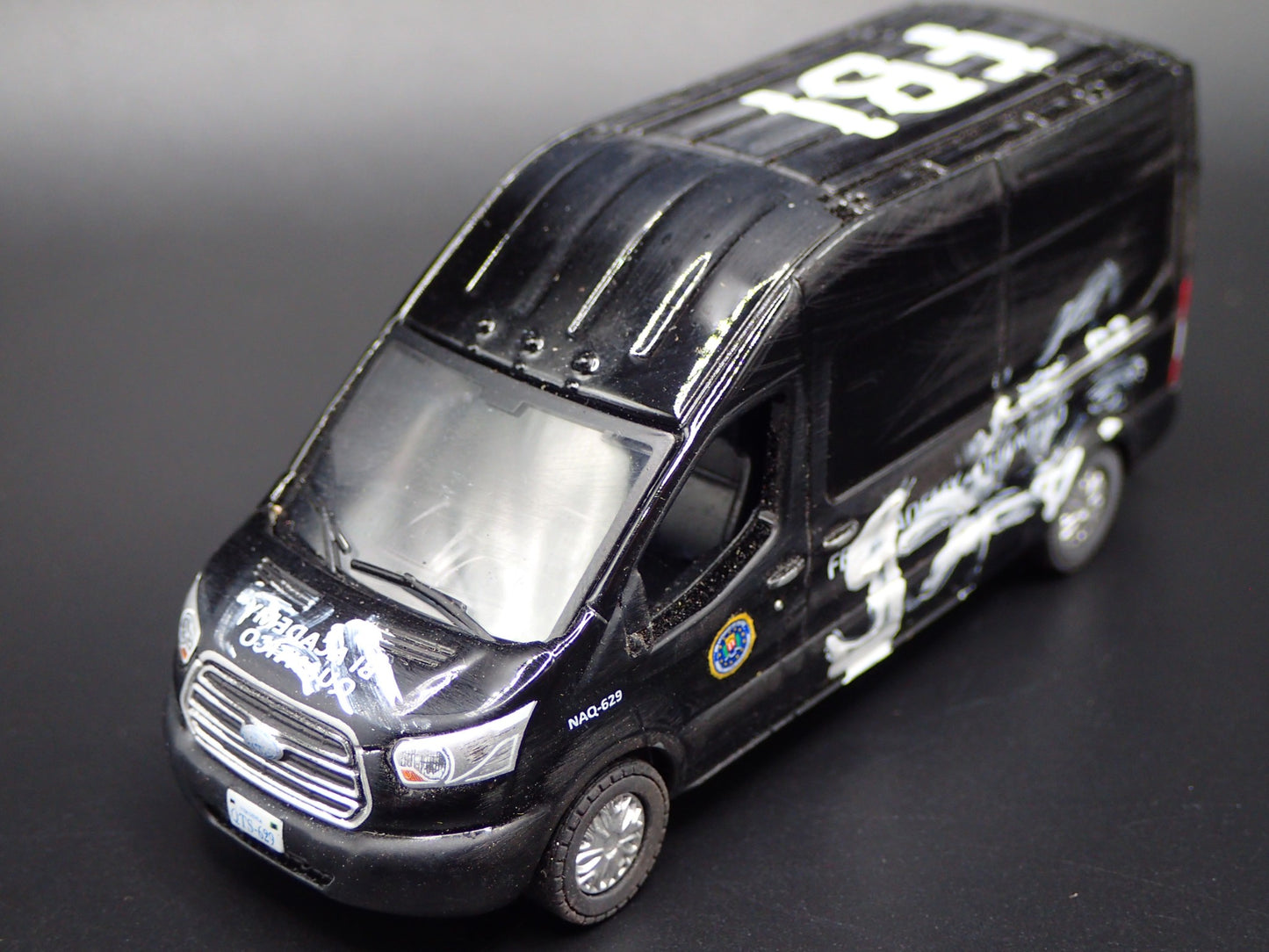 2015 15 FORD TRANSIT SPRINTER VAN FBI GRAFFITIED 1:64 SCALE DIECAST MODEL CAR