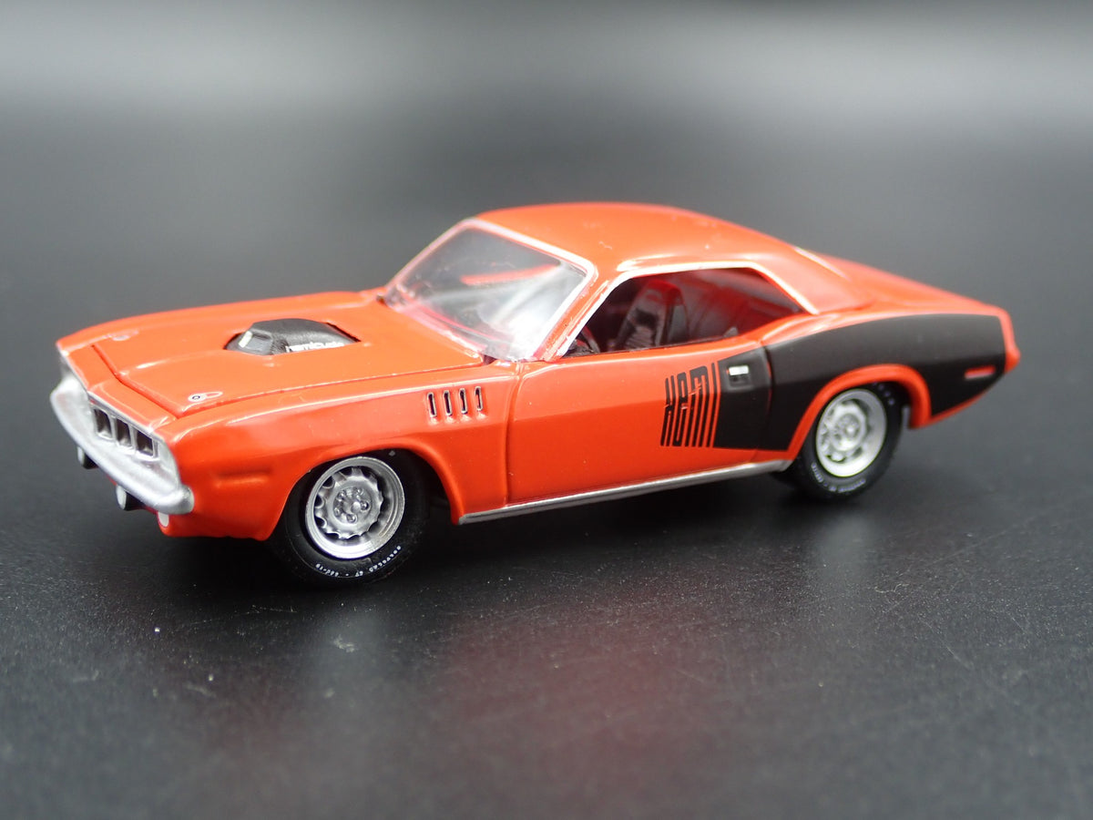 1971 71 PLYMOUTH HEMI CUDA RARE 1:64 SCALE COLLECTIBLE DIORAMA DIECAST MODEL CAR-Burning Rubber Toy Company
