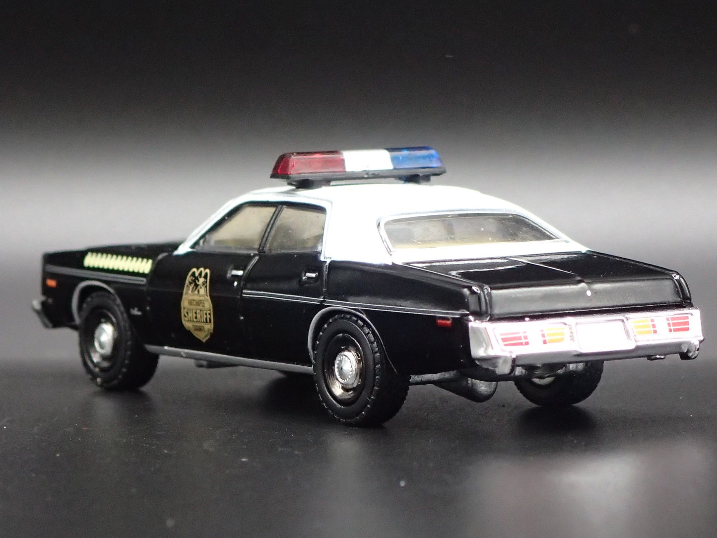 1977 77 DODGE MONACO HATCHAPEE COUNTY SHERIFF BLACK 1/64 SCALE DIECAST MODEL CAR