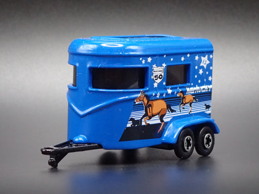 HORSE TRAILER W/ HITCH KENTUCKY BLUE 1/64 MB SCALE DIORAMA DIECAST MODEL CAR