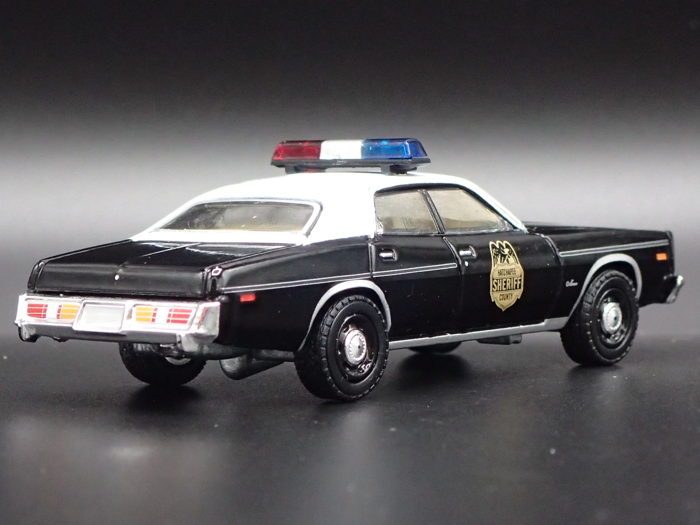1977 77 DODGE MONACO HATCHAPEE COUNTY SHERIFF BLACK 1/64 SCALE DIECAST MODEL CAR