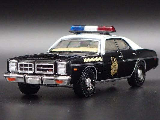 1977 77 DODGE MONACO HATCHAPEE COUNTY SHERIFF BLACK 1/64 SCALE DIECAST MODEL CAR