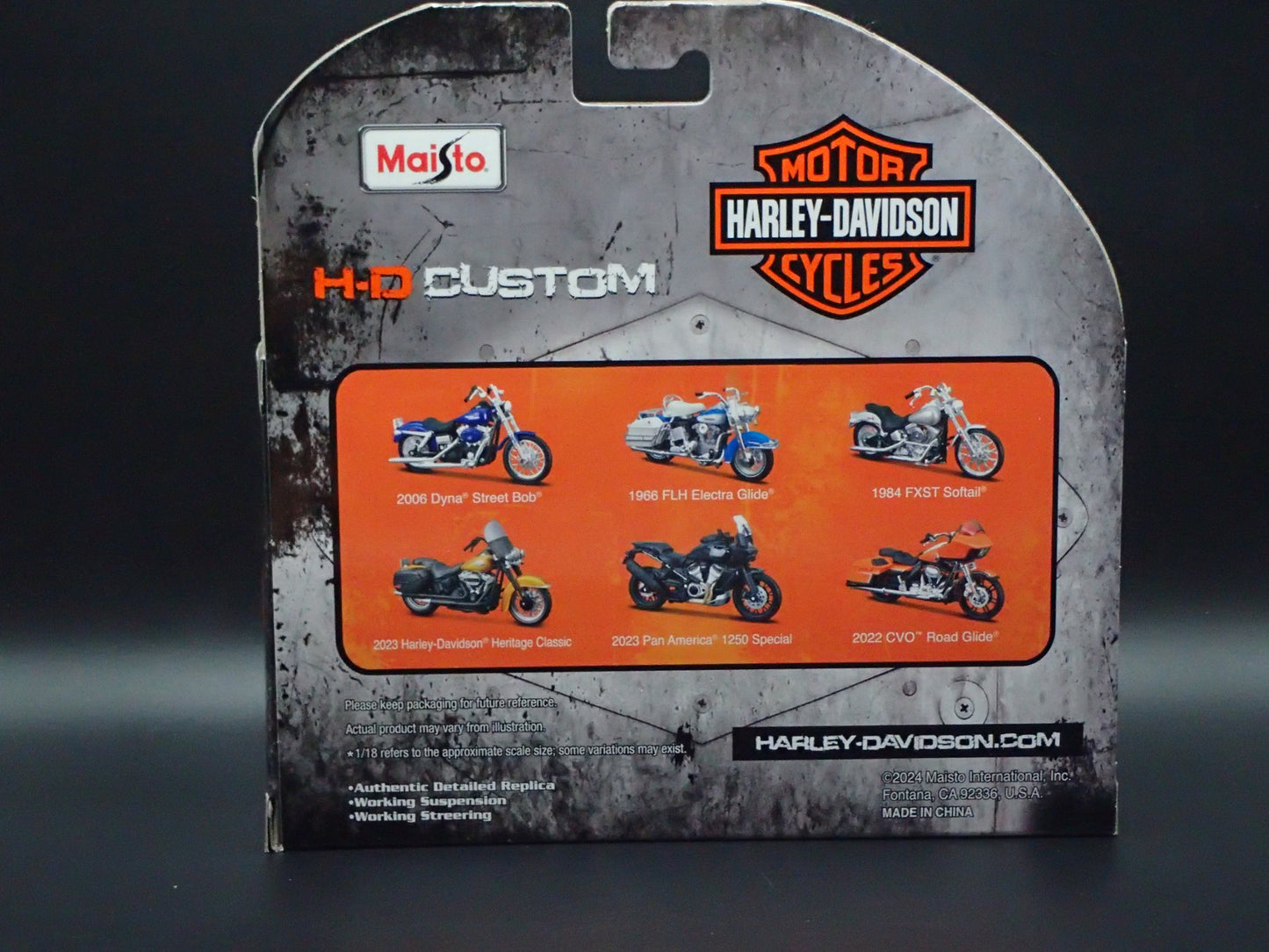 1984 84 FXST SOFTAIL HARLEY DAVIDSON MOTORCYCLE MAISTO SERIES 44 RARE 1/18 MODEL