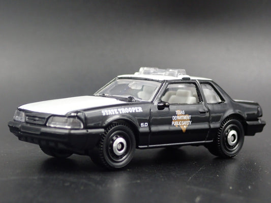 1993 FORD MUSTANG LX SSP TEXAS STATE POLICE FOXBODY 1:64 SCALE DIECAST MODEL CAR