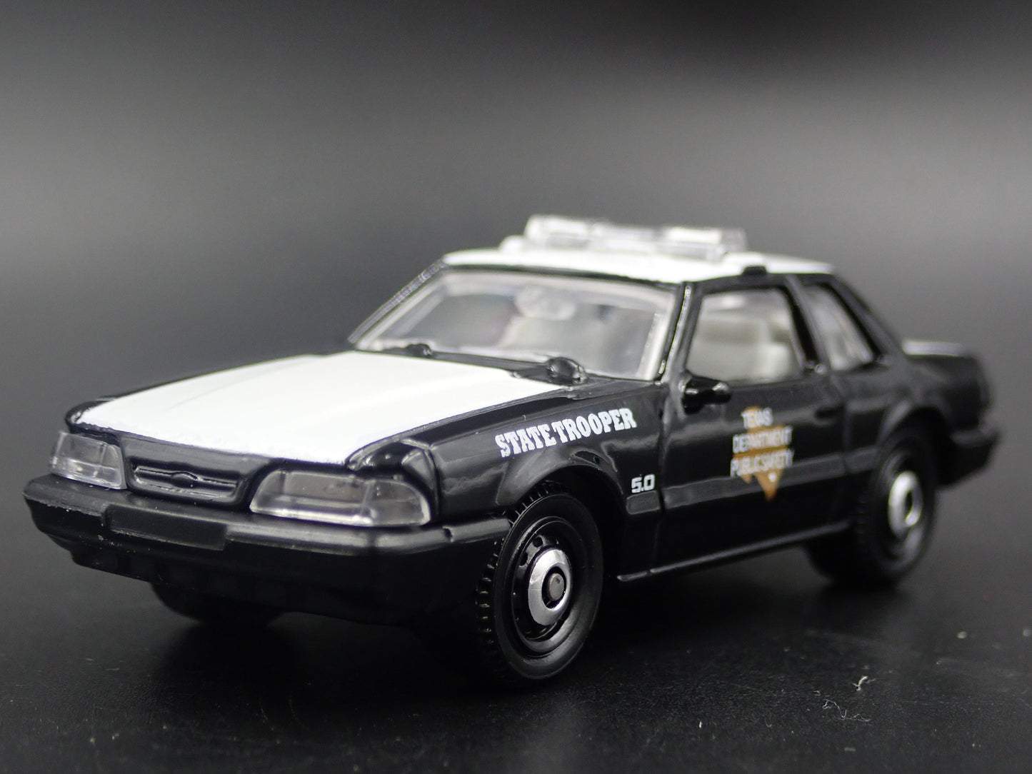 1993 FORD MUSTANG LX SSP TEXAS STATE POLICE FOXBODY 1:64 SCALE DIECAST MODEL CAR