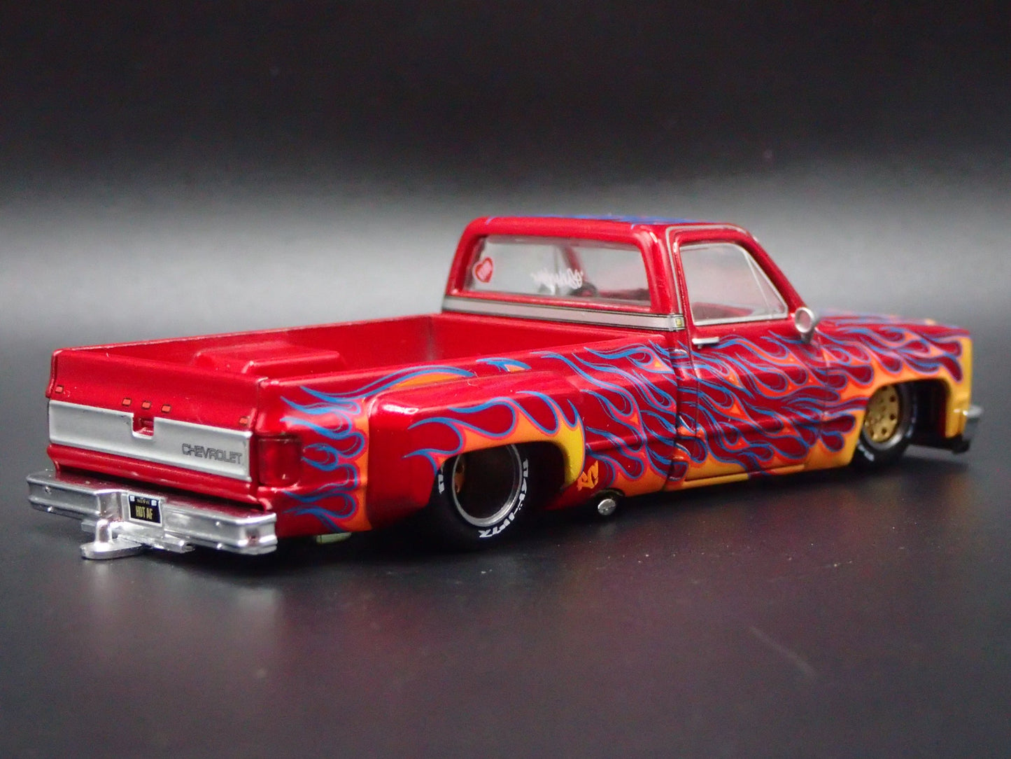 CHEVROLET SILVERADO DUALLY KAIDO FIRE V1 SQUAREBODY TRUCK 1/64 DIECAST MODEL CAR
