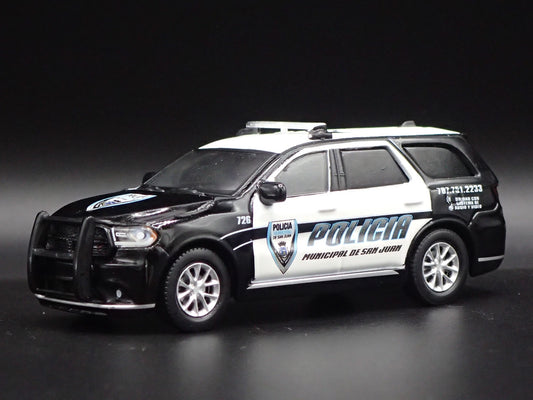 2018 18 DODGE DURANGO POLICIA SAN JUAN PUERTO RICO 1:64 SCALE DIECAST MODEL CAR-Burning Rubber Toy Company