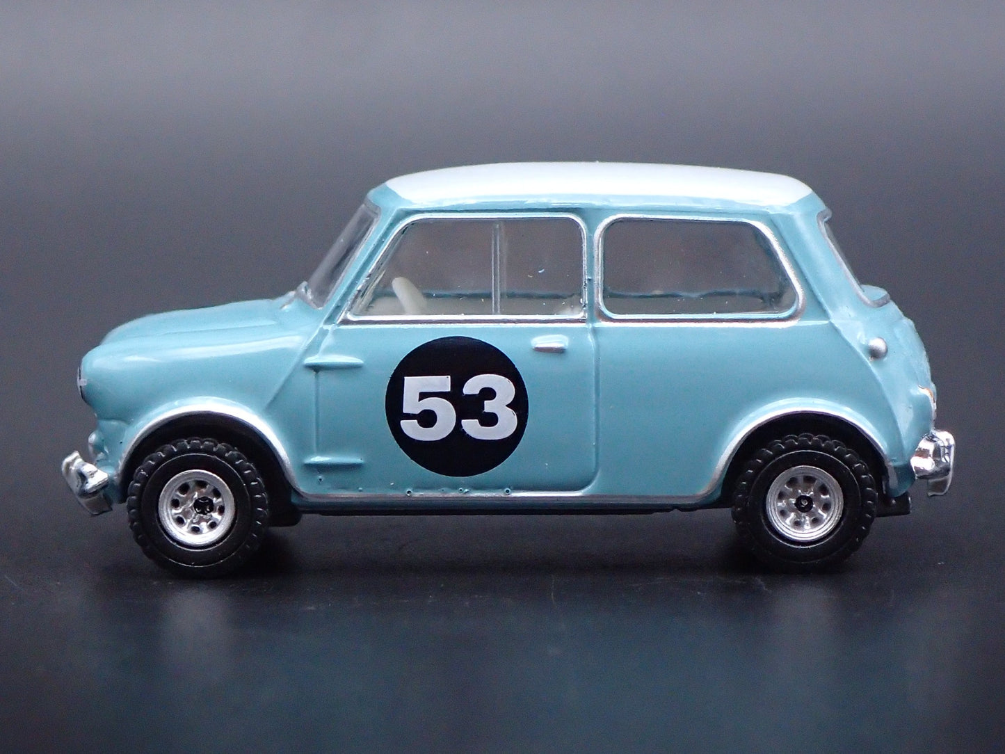 1959-1967 AUSTIN MORRIS COOPER S MK1 TEAL 1:64 SCALE DIORAMA DIECAST MODEL CAR