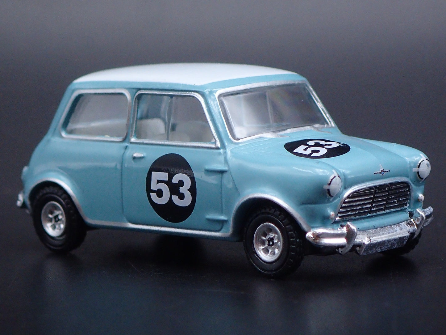 1959-1967 AUSTIN MORRIS COOPER S MK1 TEAL 1:64 SCALE DIORAMA DIECAST MODEL CAR