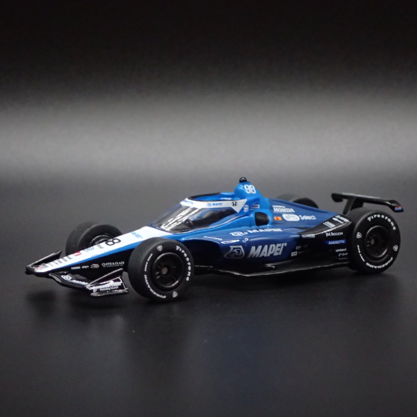 2024 INDY CAR RACING HONDA #98 MARCO ANDRETTI MAPEI 1:64 SCALE DIECAST MODEL CAR