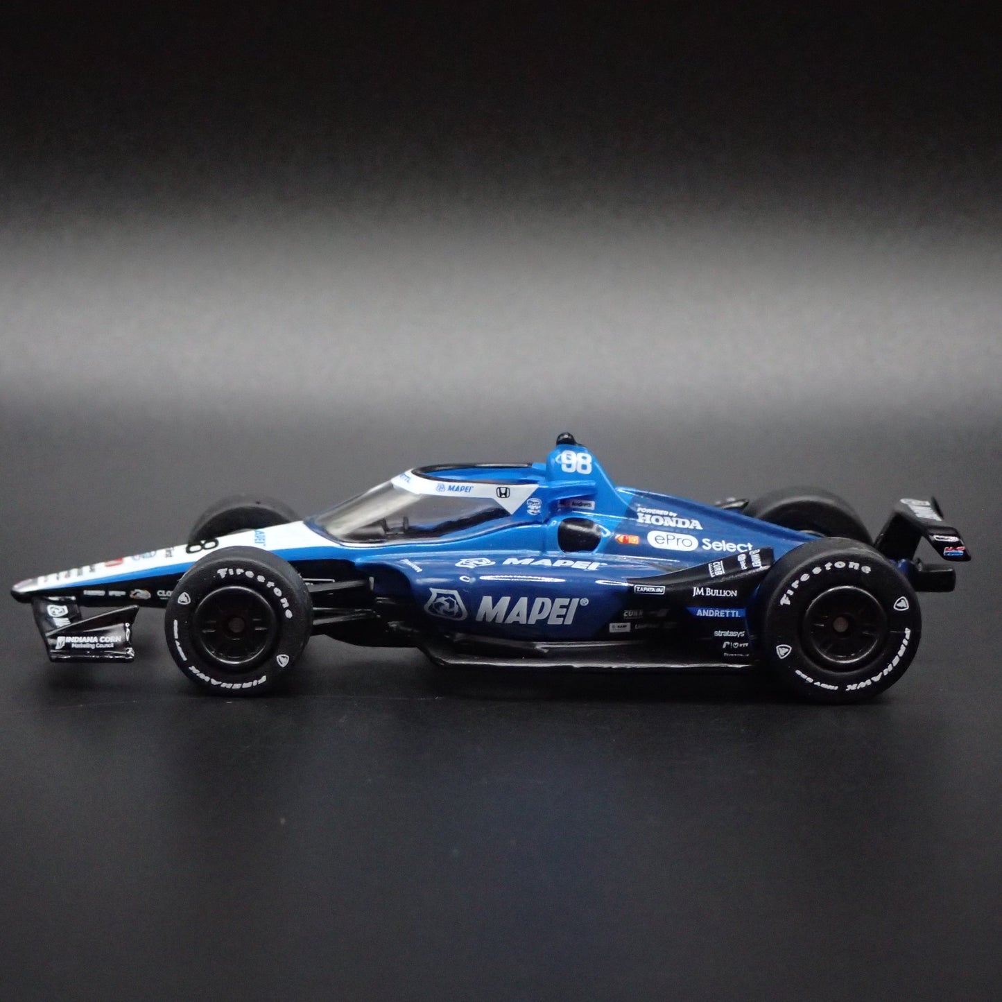 2024 INDY CAR RACING HONDA #98 MARCO ANDRETTI MAPEI 1:64 SCALE DIECAST MODEL CAR