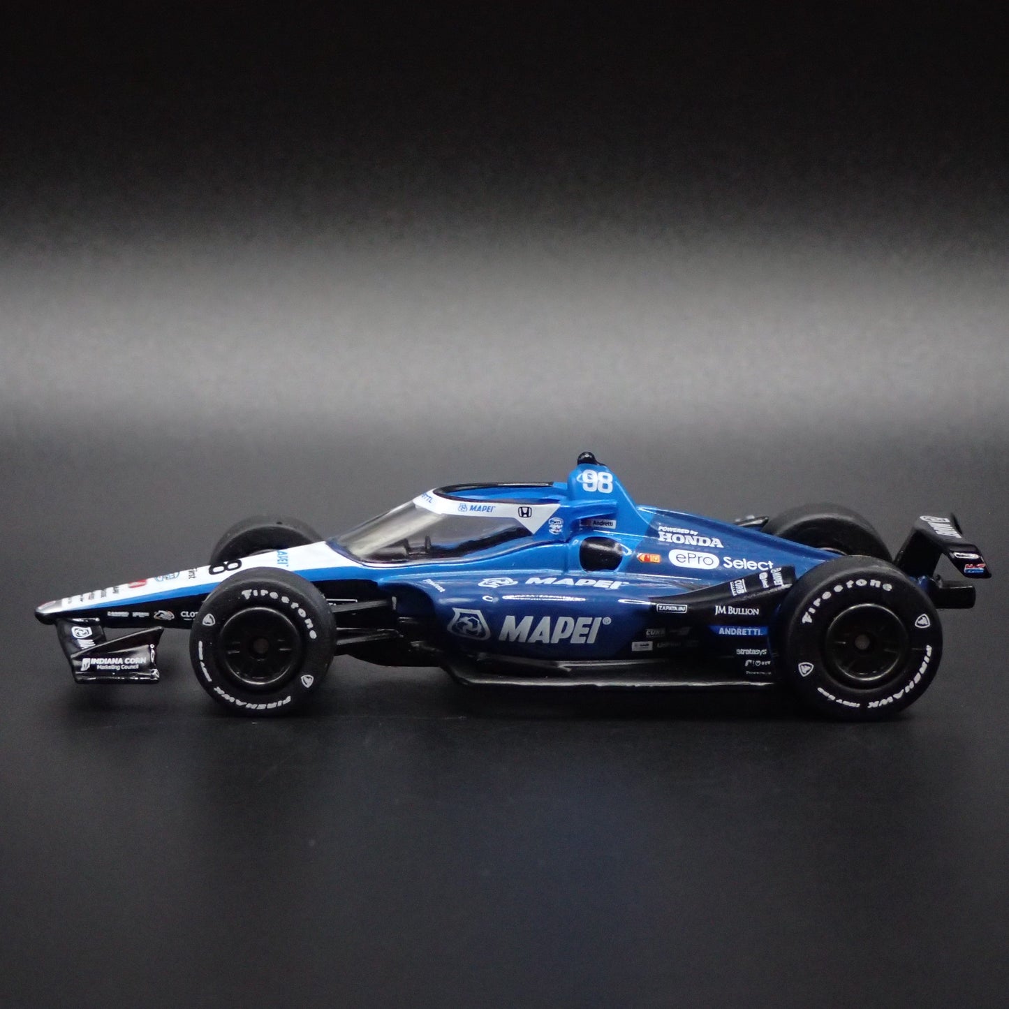 2024 INDY CAR RACING HONDA #98 MARCO ANDRETTI MAPEI 1:64 SCALE DIECAST MODEL CAR
