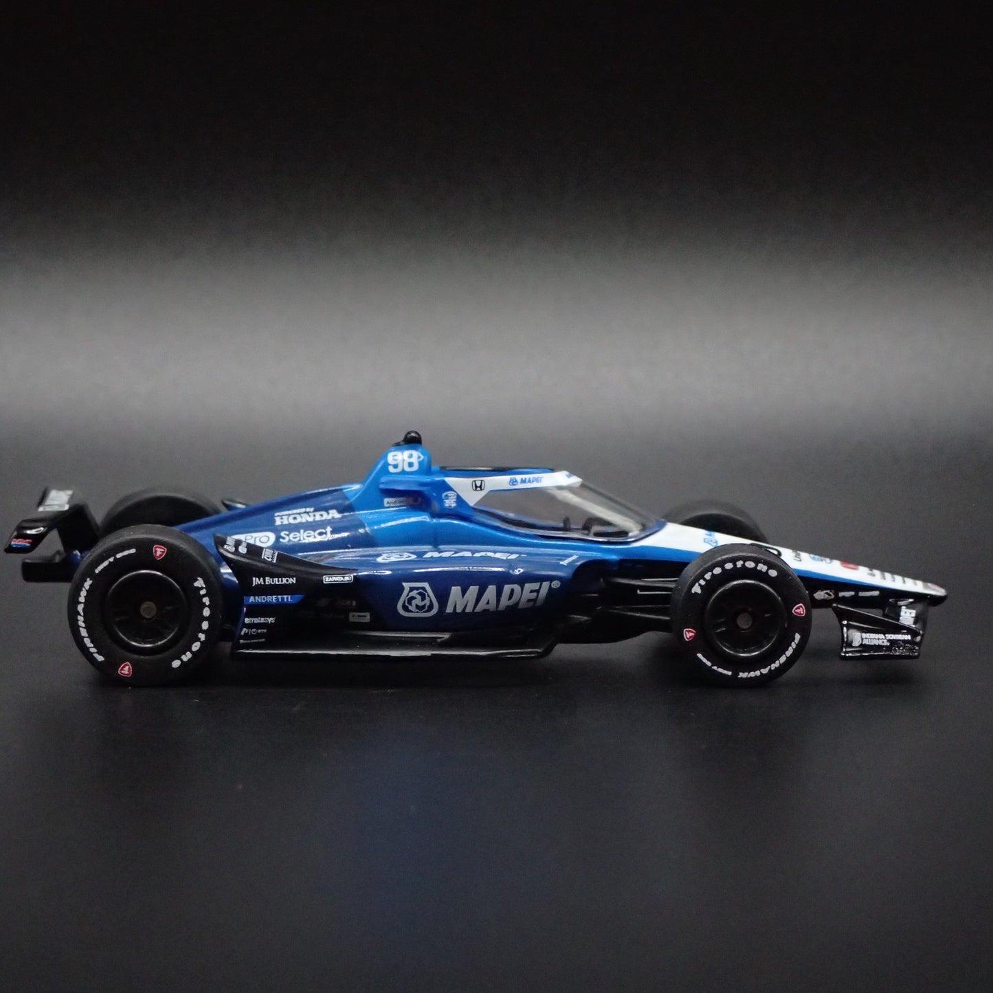 2024 INDY CAR RACING HONDA #98 MARCO ANDRETTI MAPEI 1:64 SCALE DIECAST MODEL CAR