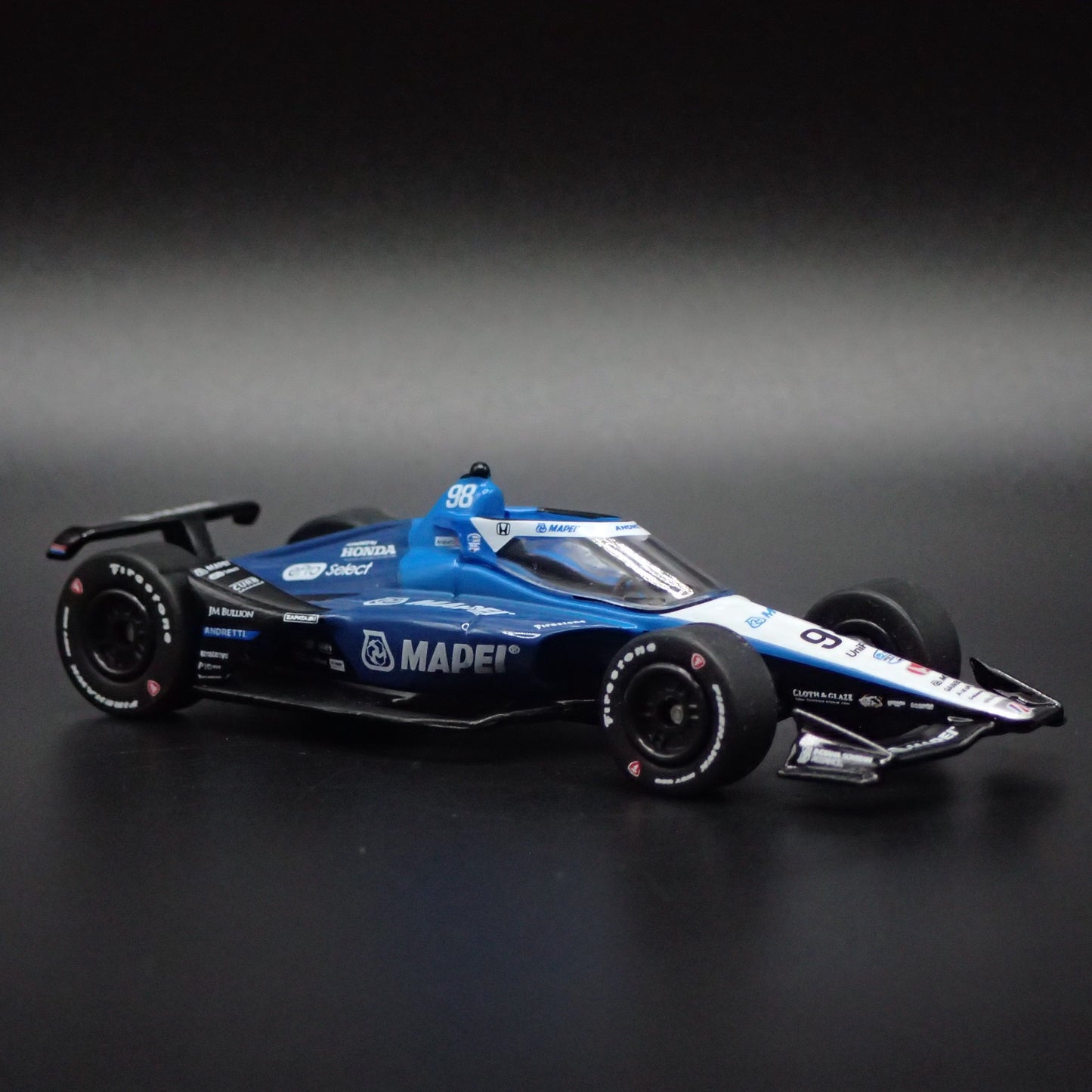 2024 INDY CAR RACING HONDA #98 MARCO ANDRETTI MAPEI 1:64 SCALE DIECAST MODEL CAR
