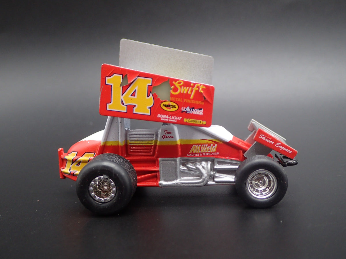 SPRINT CAR #14 TIM GREEN SWIFT METAL FINISH 1:64 SCALE DIORAMA DIECAST MODEL CAR-Burning Rubber Toy Company