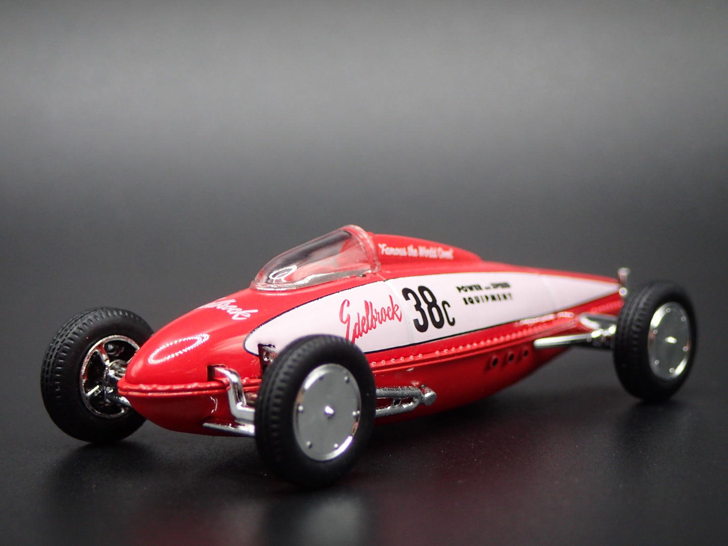 VINTAGE RACING 1938-1950 BELLY TANKER EDELBROCK RED 1/64 SCALE DIECAST MODEL CAR