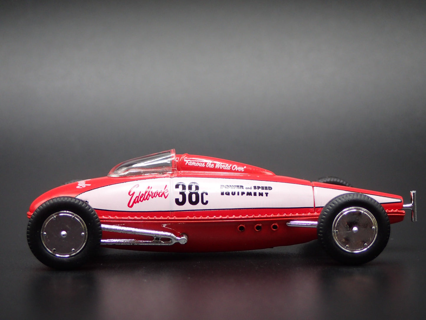 VINTAGE RACING 1938-1950 BELLY TANKER EDELBROCK RED 1/64 SCALE DIECAST MODEL CAR