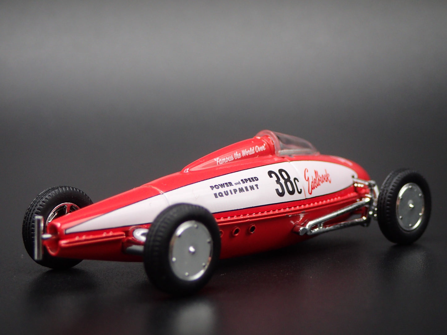 VINTAGE RACING 1938-1950 BELLY TANKER EDELBROCK RED 1/64 SCALE DIECAST MODEL CAR