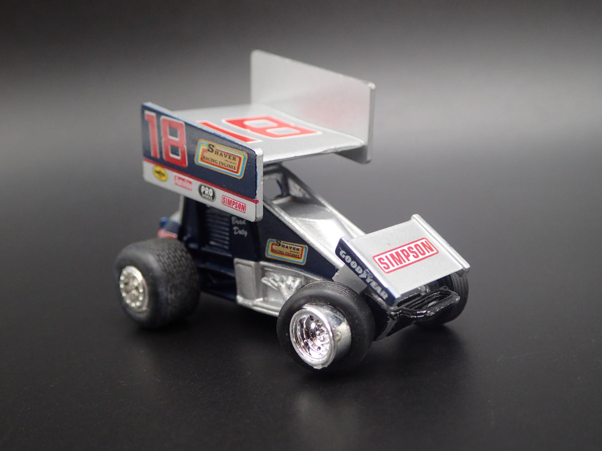 SPRINT CAR #18 BRAD DOTY GOODYEAR SHAVER 1:64 SCALE DIORAMA DIECAST MODEL CAR-Burning Rubber Toy Company