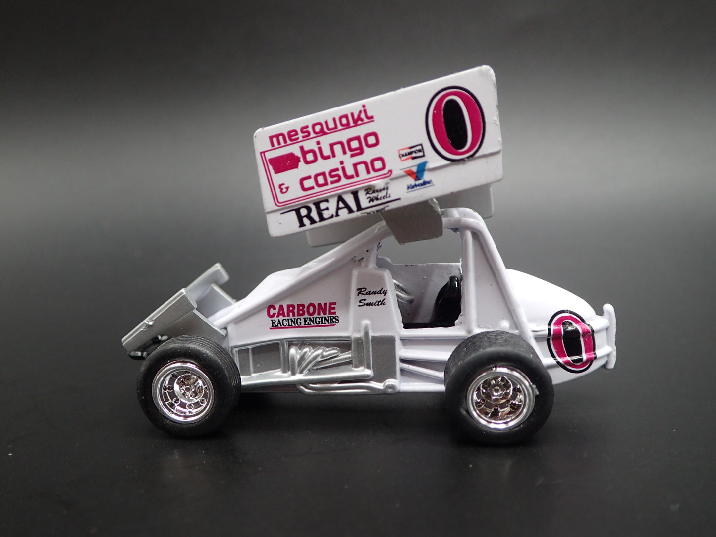 SPRINT CAR #0 RANDY SMITH MESQUAKI BINGO 1:64 SCALE DIORAMA DIECAST MODEL CAR