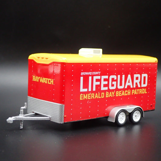 LIFEGUARD ENCLOSED CAR TOY HAULER TRAILER OPENING DOOR 1:64 SCALE DIORAMA MODEL