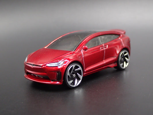 2016-2025 TESLA MODEL X SUV RED 1:64 SCALE COLLECTIBLE DIORAMA DIECAST MODEL CAR
