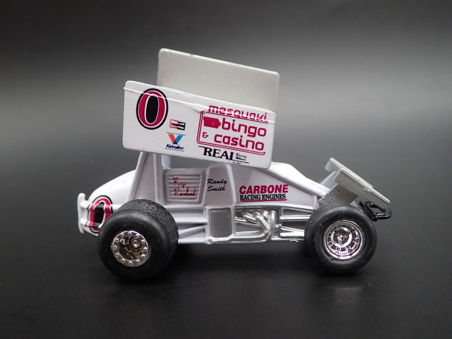 SPRINT CAR #0 RANDY SMITH MESQUAKI BINGO 1:64 SCALE DIORAMA DIECAST MODEL CAR