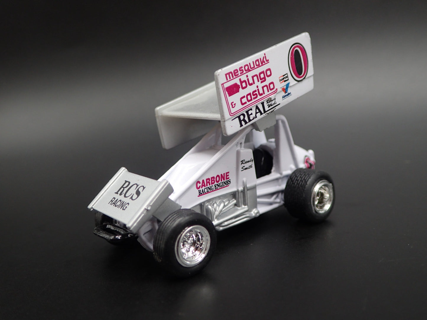SPRINT CAR #0 RANDY SMITH MESQUAKI BINGO 1:64 SCALE DIORAMA DIECAST MODEL CAR