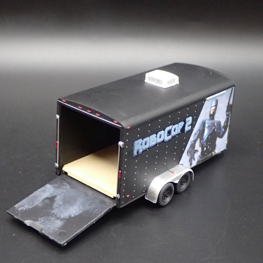 ROBOCOP 2 ENCLOSED CAR TOY HAULER TRAILER OPENING DOOR 1:64 SCALE DIORAMA MODEL