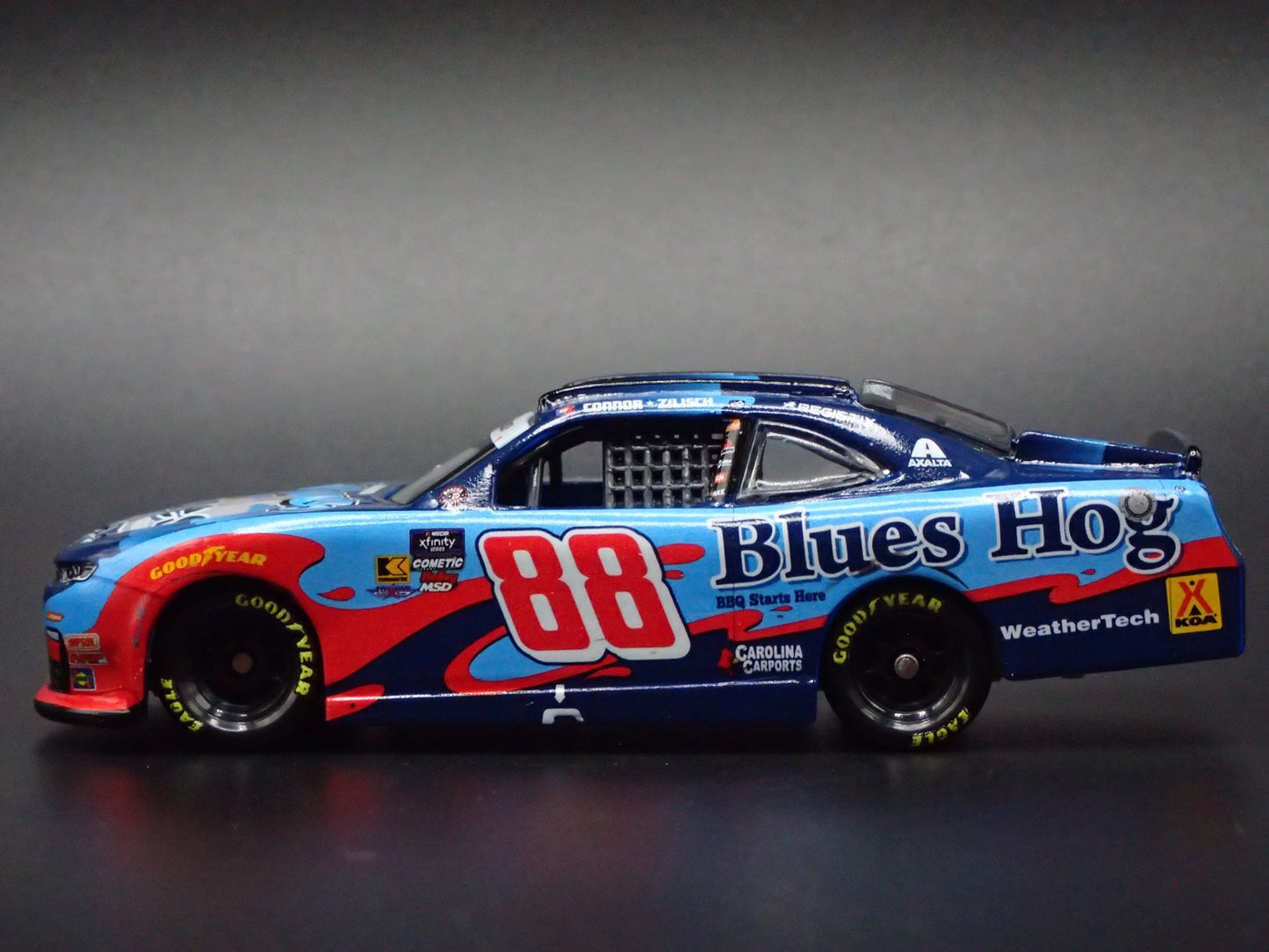 2025 25 CHEVROLET 88 KYLE LARSON BLUES HOG TEXAS NASCAR WIN 1:64 DIECAST CAR