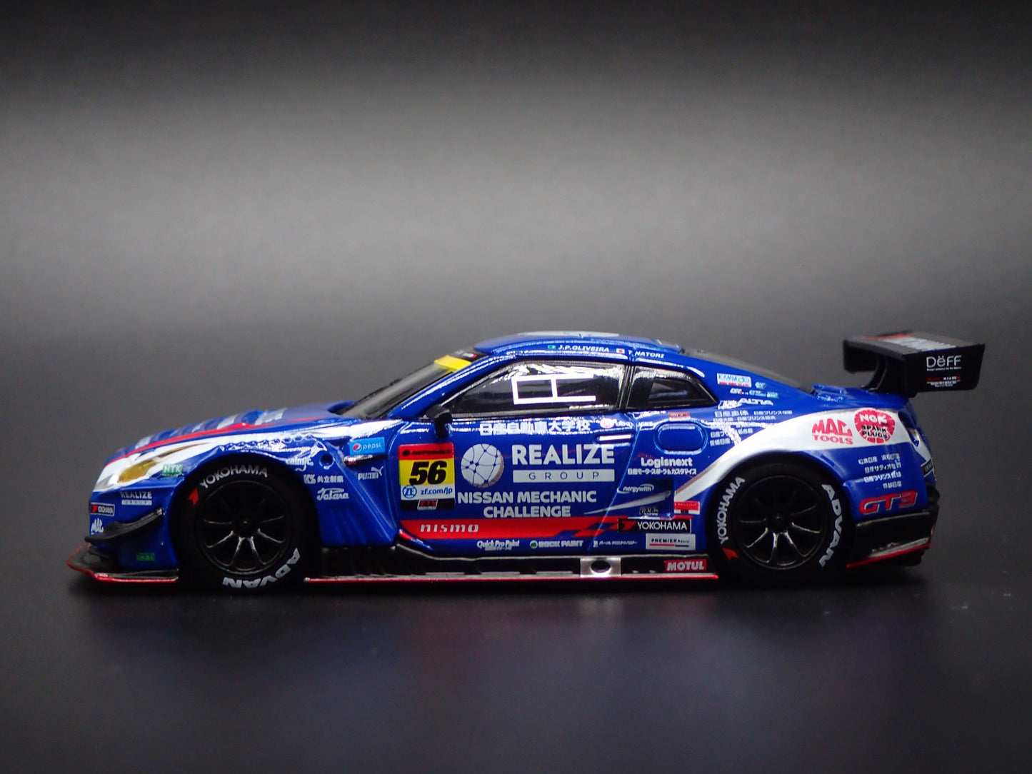 NISSAN GTR R35 NISMO GT3 #56 REALIZE KONDO RACING 1:64 SCALE DIECAST MODEL CAR