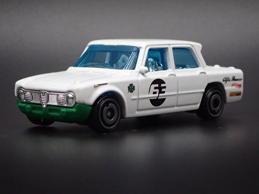1963-1964 ALFA ROMEO GIULIA TI SUPER WHITE 1:64 SCALE DIORAMA DIECAST MODEL CAR