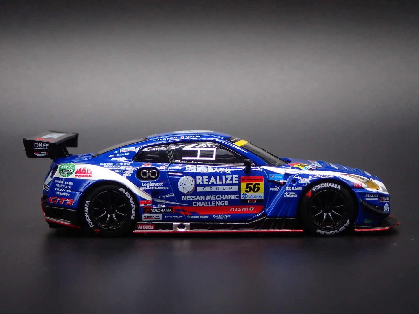 NISSAN GTR R35 NISMO GT3 #56 REALIZE KONDO RACING 1:64 SCALE DIECAST MODEL CAR