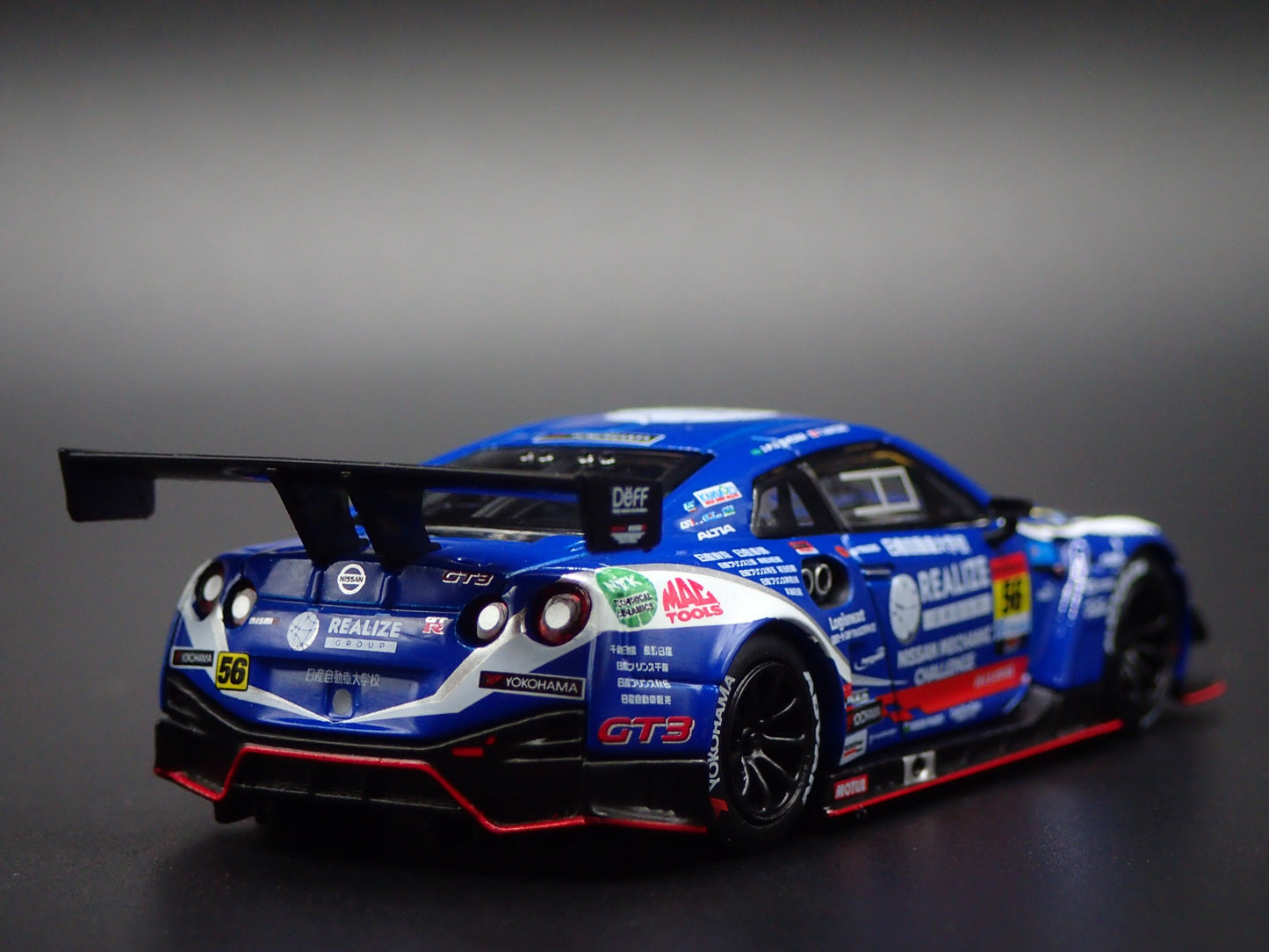 NISSAN GTR R35 NISMO GT3 #56 REALIZE KONDO RACING 1:64 SCALE DIECAST MODEL CAR