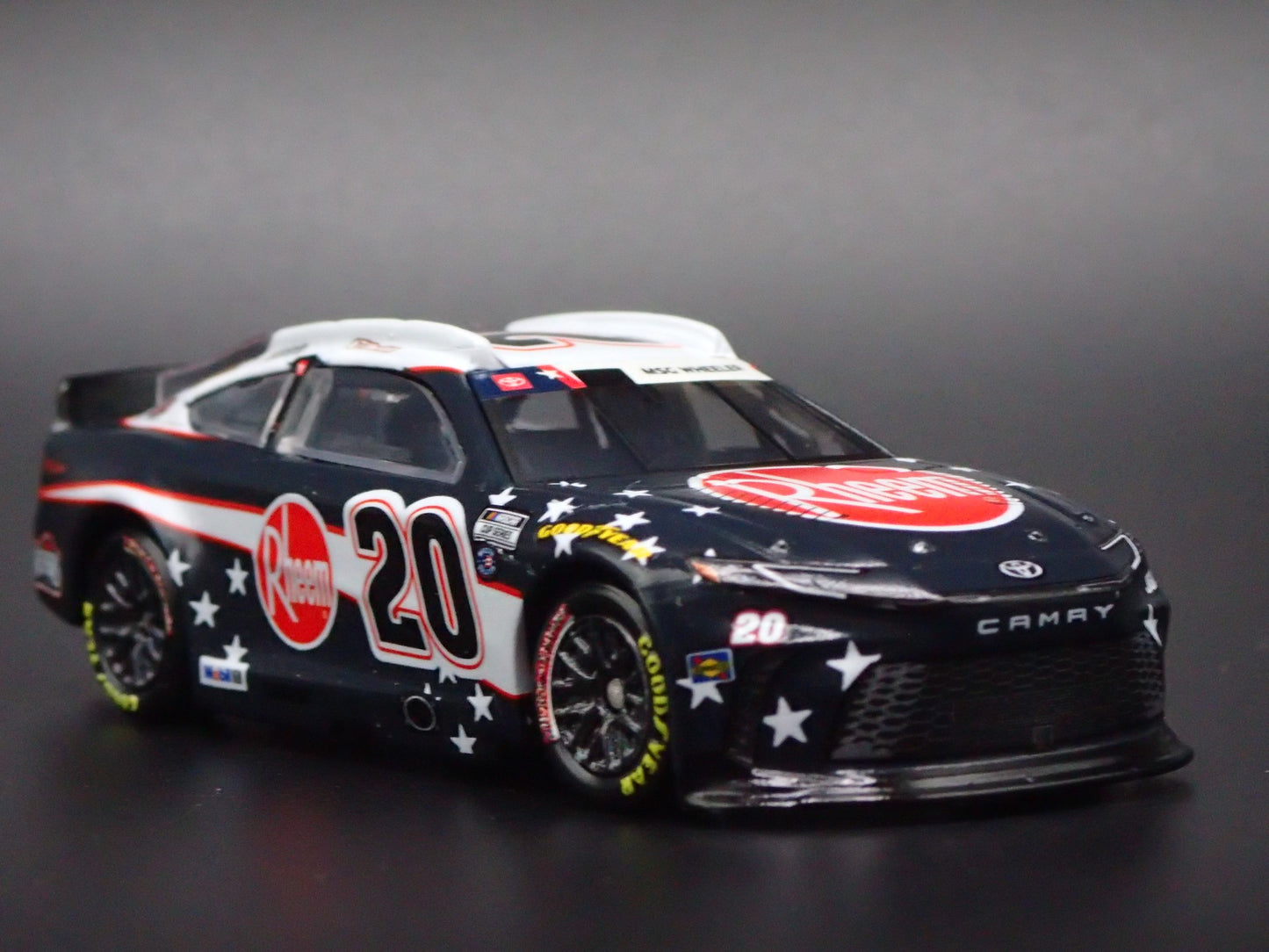 2025 TOYOTA CAMRY 20 CHRISTOPHER BELL RHEEM SALUTES NASCAR 1:64 DIECAST CAR
