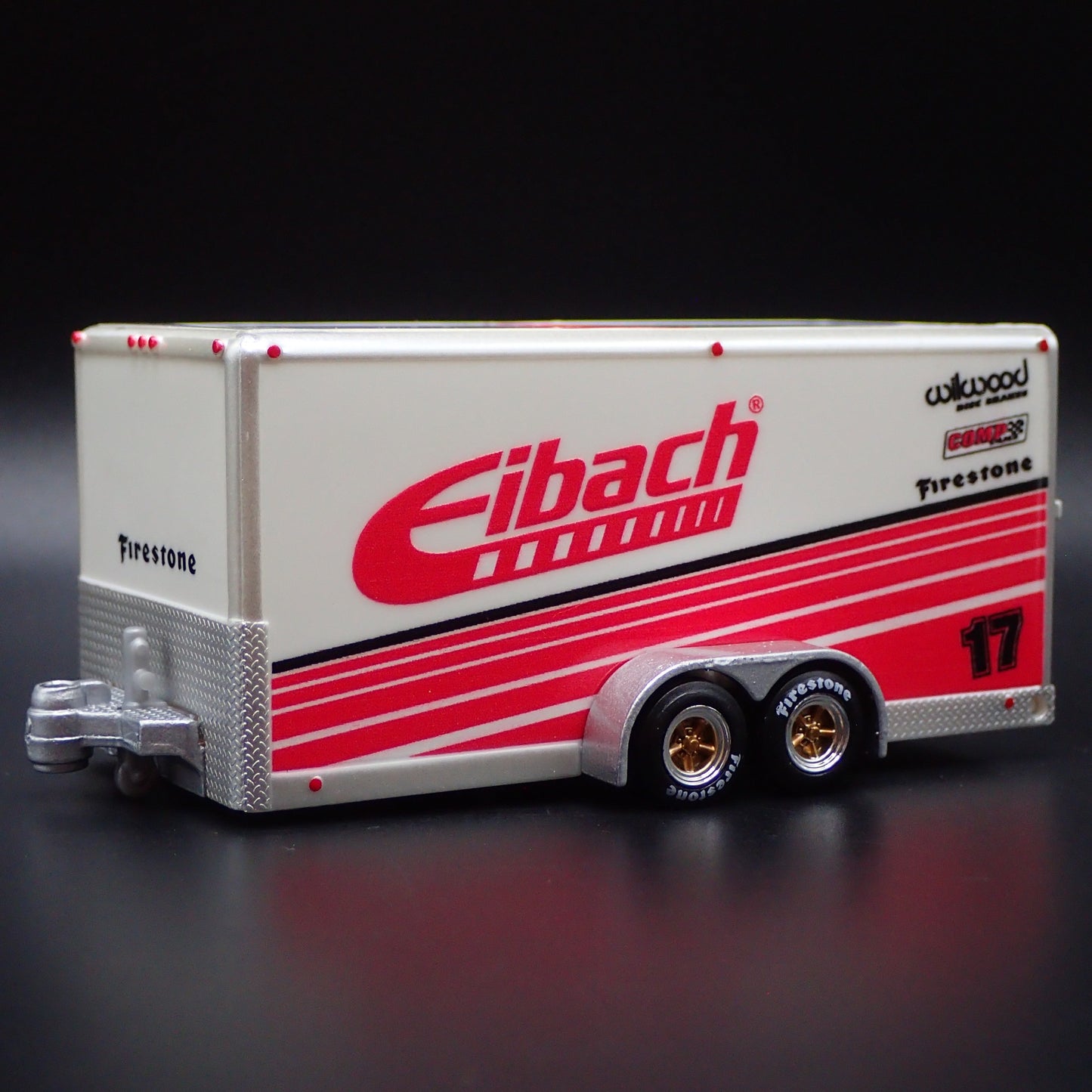 EIBACH ENCLOSED CAR TOY HAULER TRAILER OPENING DOOR W/ HITCH 1:64 SCALE MODEL