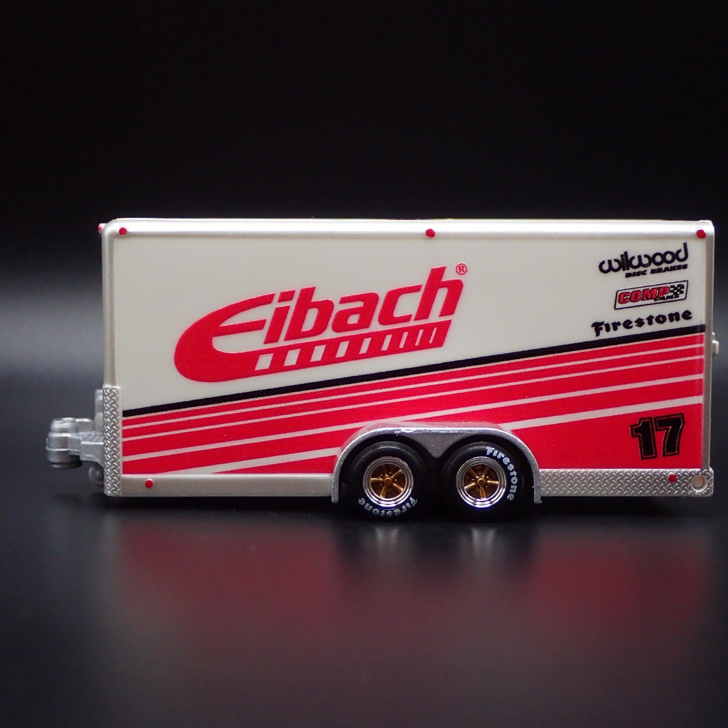EIBACH ENCLOSED CAR TOY HAULER TRAILER OPENING DOOR W/ HITCH 1:64 SCALE MODEL
