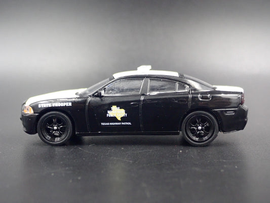 2011 DODGE CHARGER PURSUIT TEXAS HIGHWAY PATROL POLICE 1/64 DIECAST MODEL CAR-Burning Rubber Toy Company