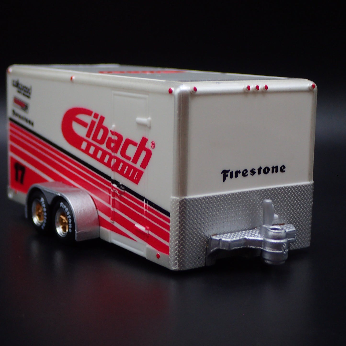 EIBACH ENCLOSED CAR TOY HAULER TRAILER OPENING DOOR W/ HITCH 1:64 SCALE MODEL