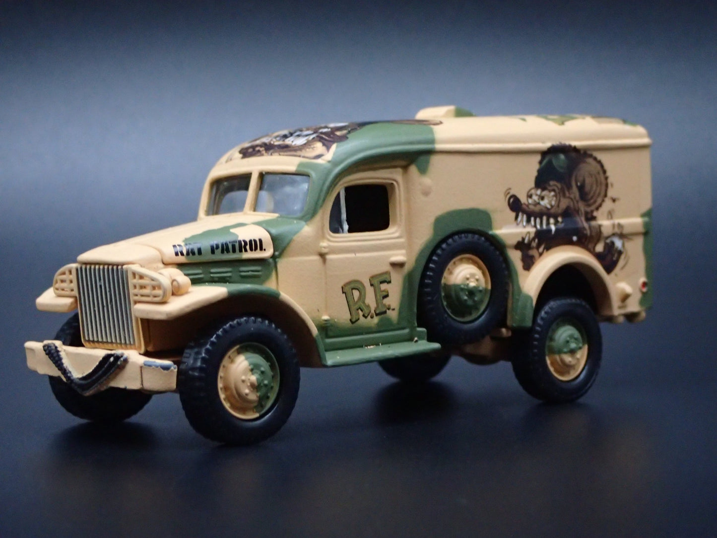 WWII DODGE WC54 ARMY MILITARY AMBULANCE RAT FINK 1:64 SCALE DIECAST MODEL CAR