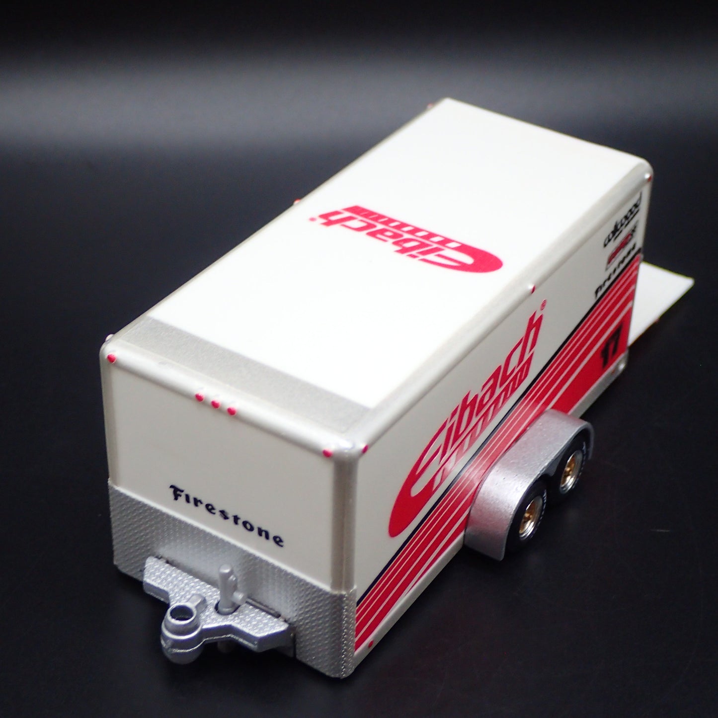 EIBACH ENCLOSED CAR TOY HAULER TRAILER OPENING DOOR W/ HITCH 1:64 SCALE MODEL