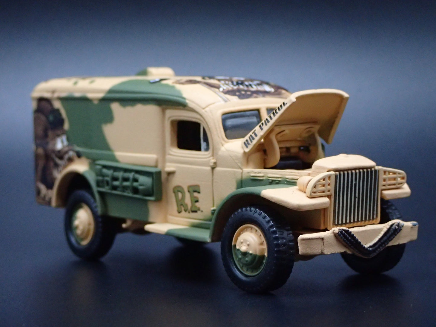 WWII DODGE WC54 ARMY MILITARY AMBULANCE RAT FINK 1:64 SCALE DIECAST MODEL CAR