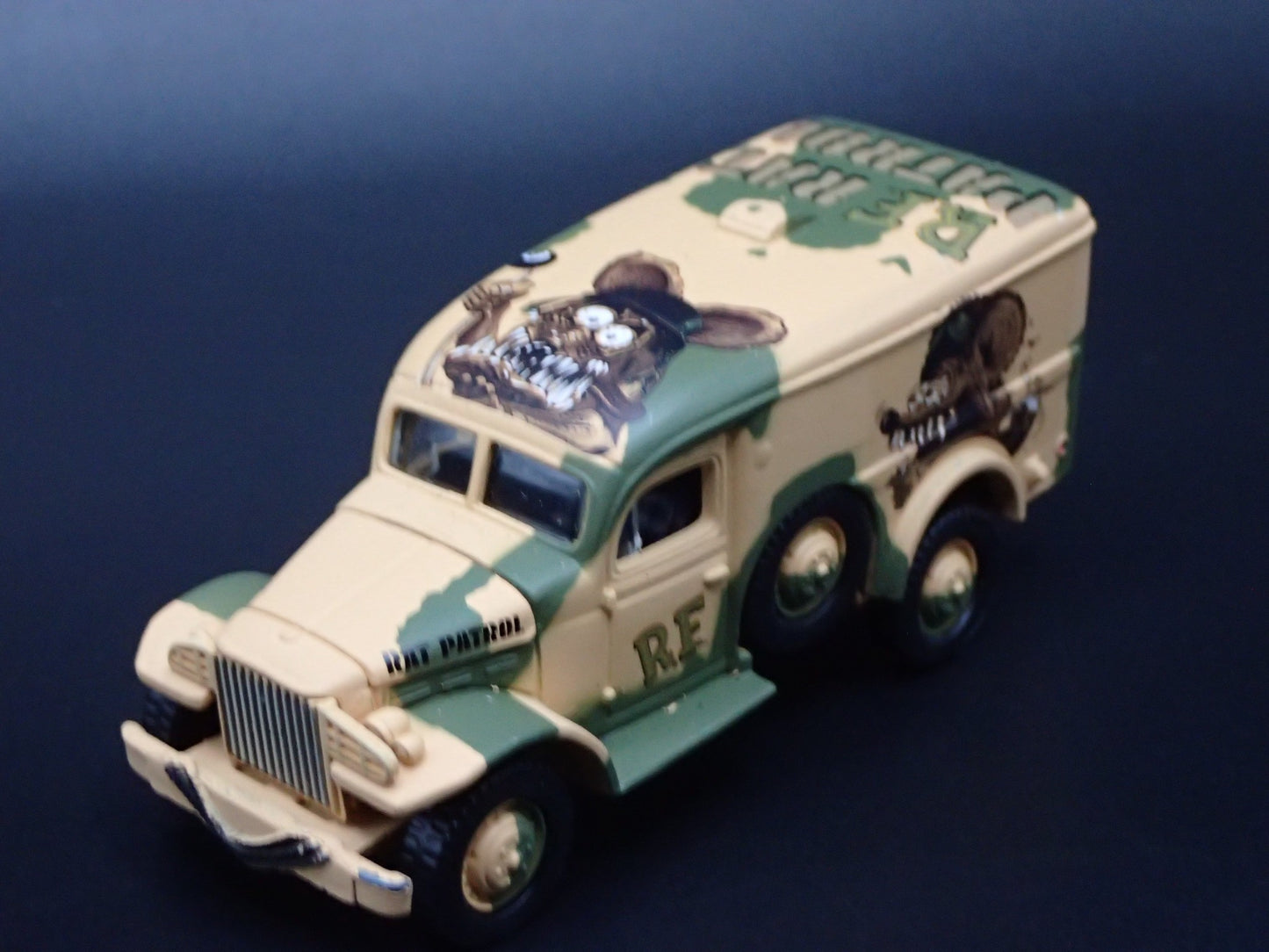 WWII DODGE WC54 ARMY MILITARY AMBULANCE RAT FINK 1:64 SCALE DIECAST MODEL CAR