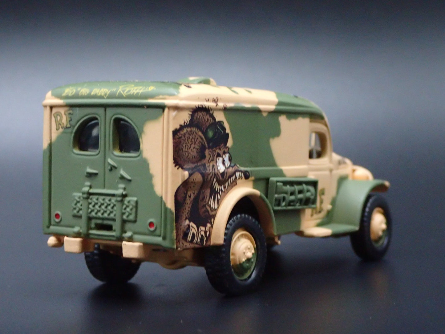 WWII DODGE WC54 ARMY MILITARY AMBULANCE RAT FINK 1:64 SCALE DIECAST MODEL CAR