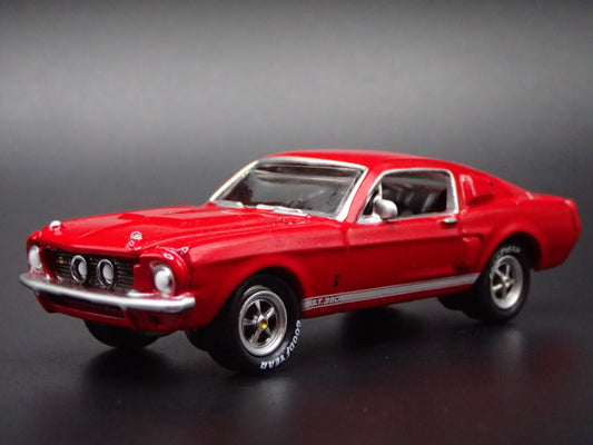 1967 67 FORD MUSTANG SHELBY GT500 RED 1:64 SCALE DIORAMA DIECAST MODEL CAR