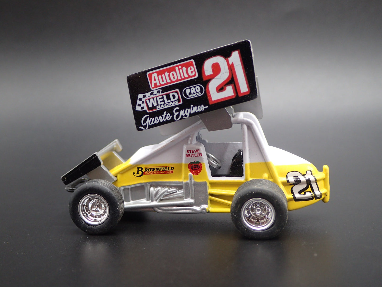 SPRINT CAR #21 STEVE BEITLER AUTOLITE WEATHERED 1:64 SCALE DIECAST MODEL CAR