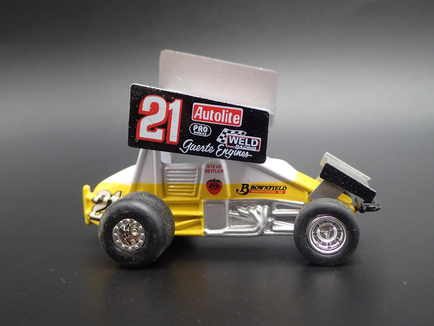 SPRINT CAR #21 STEVE BEITLER AUTOLITE WEATHERED 1:64 SCALE DIECAST MODEL CAR