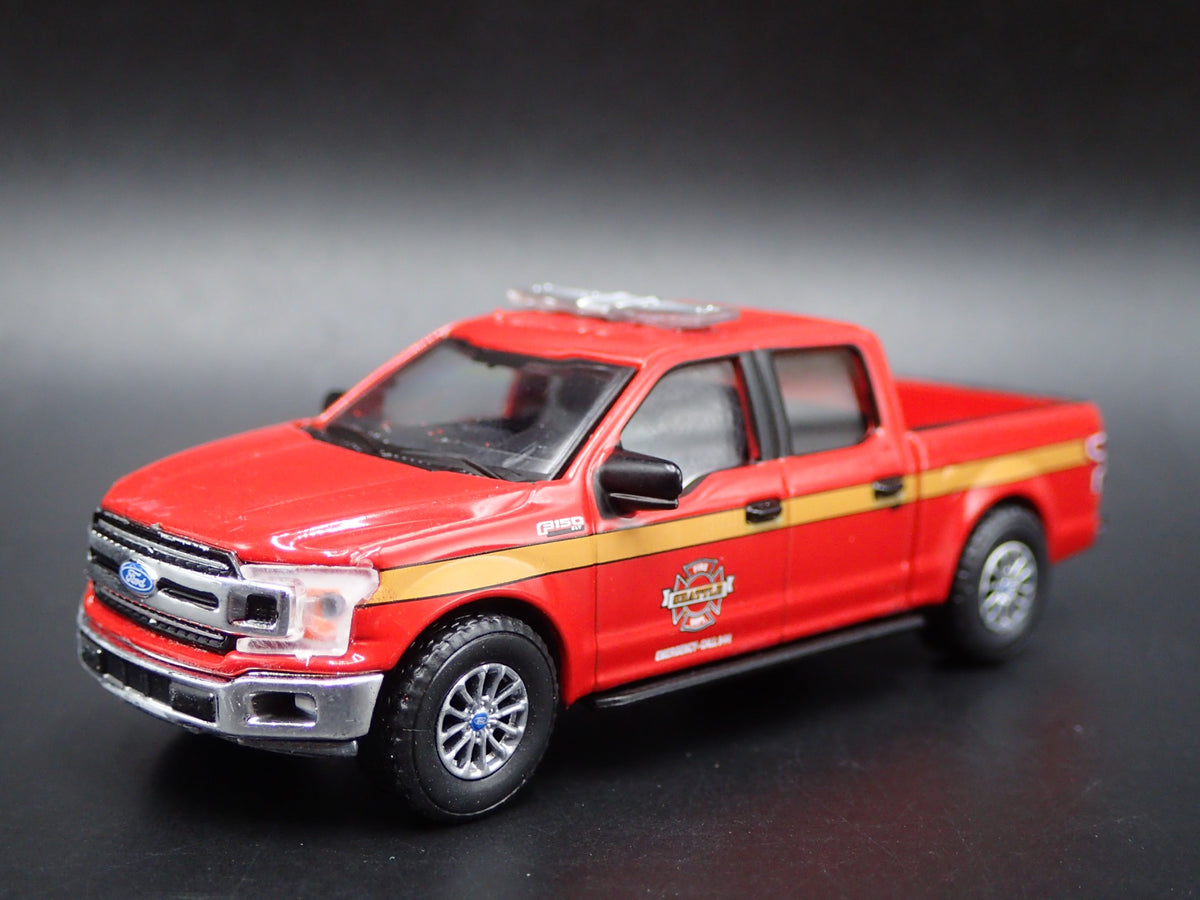 2018 18 FORD F150 PICKUP TRUCK SEATTLE WA FIRE DEPT 1:64 SCALE DIECAST MODEL CAR-Burning Rubber Toy Company